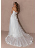 Ivory Lace Tulle Structured Wedding Dress With Detachable Straps